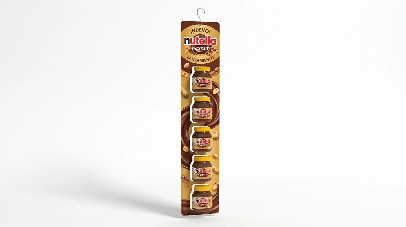 Vertical clip strip with a column of hanging products